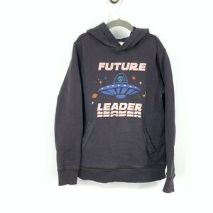 Hanna Andersson Kids 130 Size 8 Hoodie Pullover Sweatshirt Future Leader Black